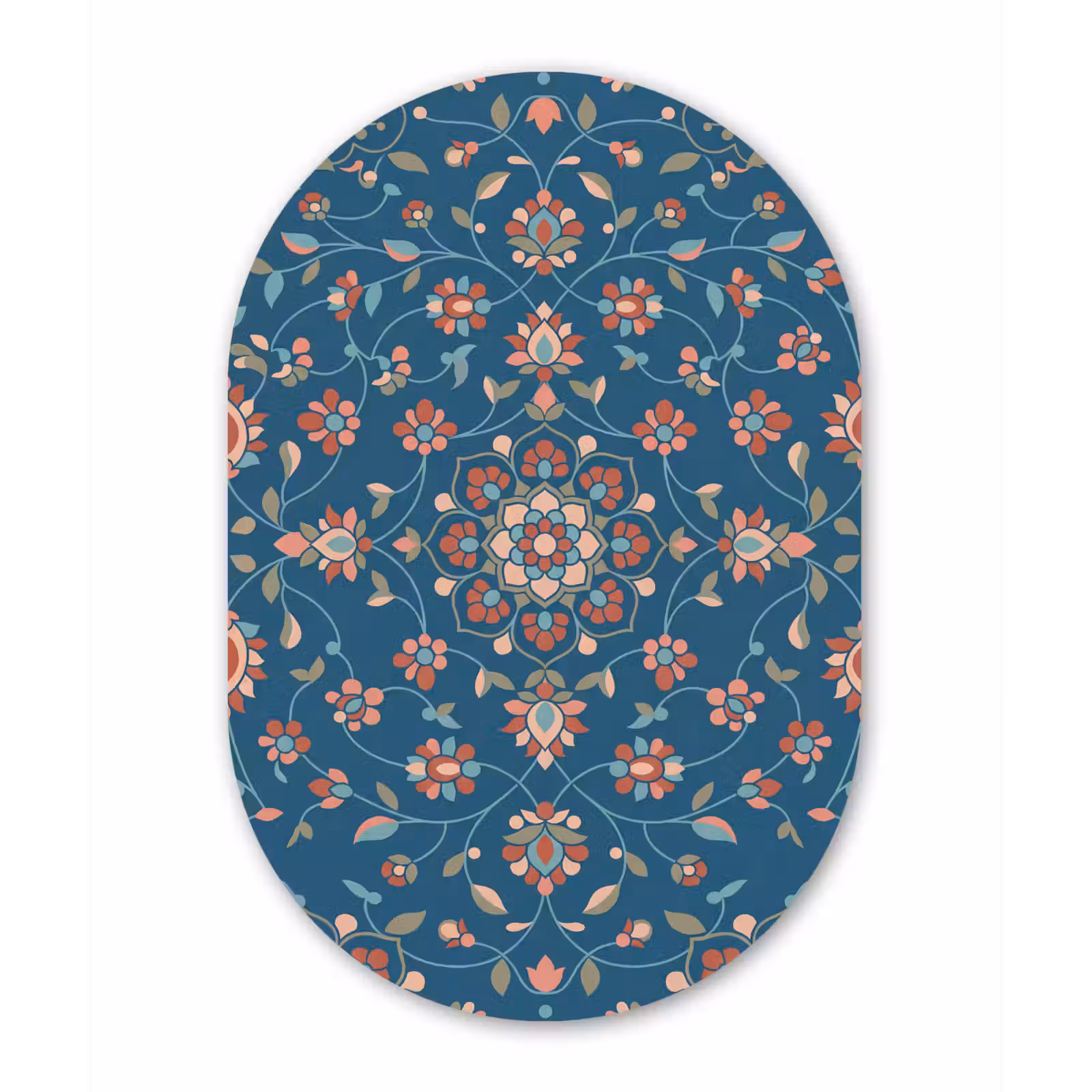 Forexbild Oval - Blumen – Muster – Natur – Ornament – Blau — 1