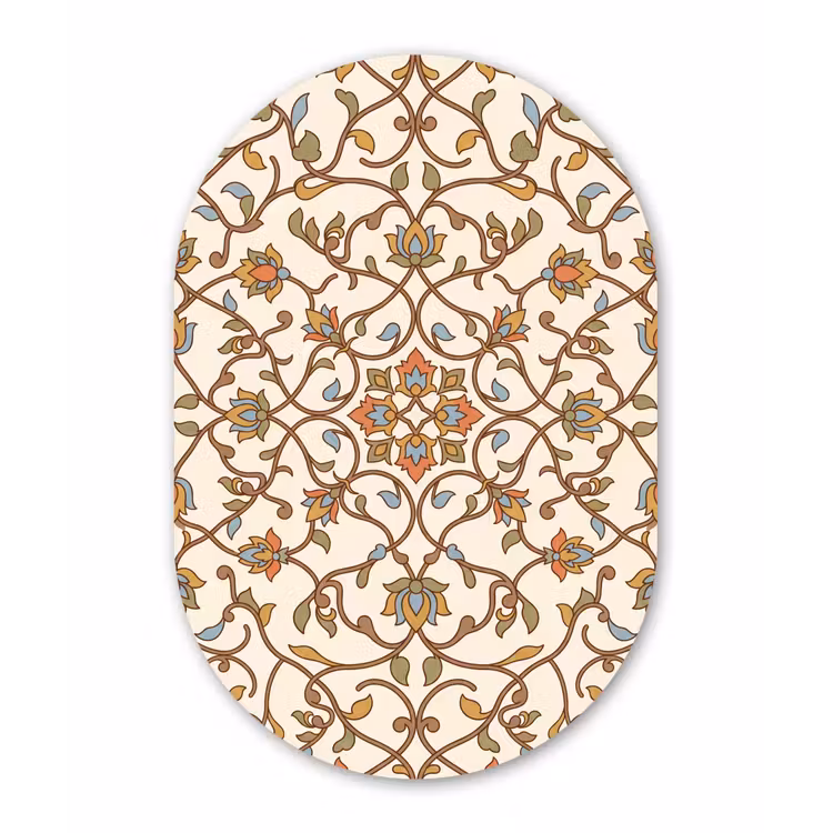 Forexbild Oval - Muster – Blumen – Ornament – Bunt — 1