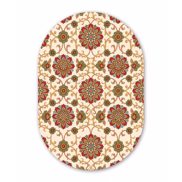 Forexbild Oval - Muster – Blumen – Ornament – Klassisch – Farbenfroh — 1