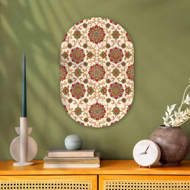 Forexbild Oval - Muster – Blumen – Ornament – Klassisch – Farbenfroh — 3