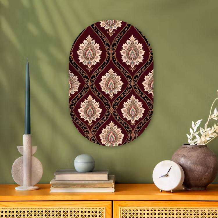 Forexbild Oval - Muster – Blumenmotiv – Dekoration – Klassisch – Rot — 3