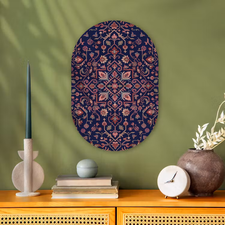 Forexbild Oval - Muster – Orientalisch – Blumig – Blau – Klassisch — 3