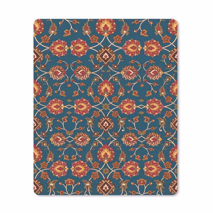 Mauspad - Ornament – Flora – Traditionell – Klassisch – Blaugrün — 1