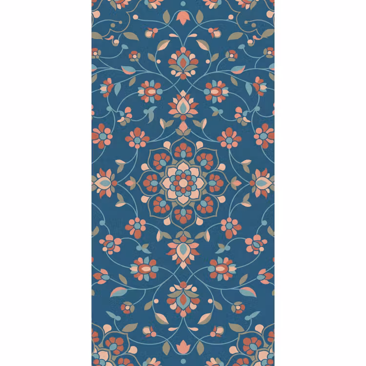 Tapete - Blumen – Muster – Natur – Ornament – Blau — 2