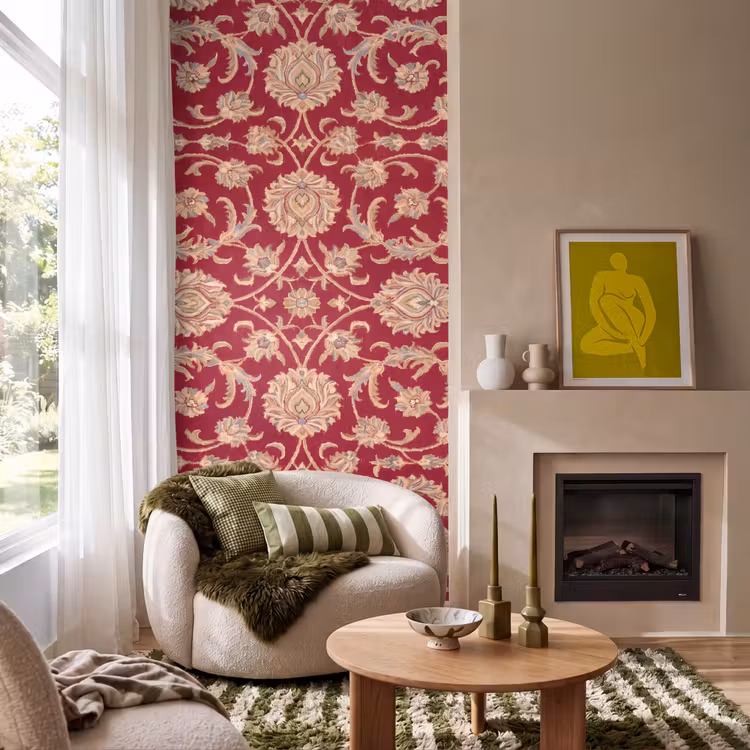 Tapete - Muster – Blume – Klassisch – Orientalisch – Rot — 1