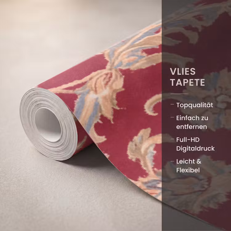 Tapete - Muster – Blume – Klassisch – Orientalisch – Rot — 3