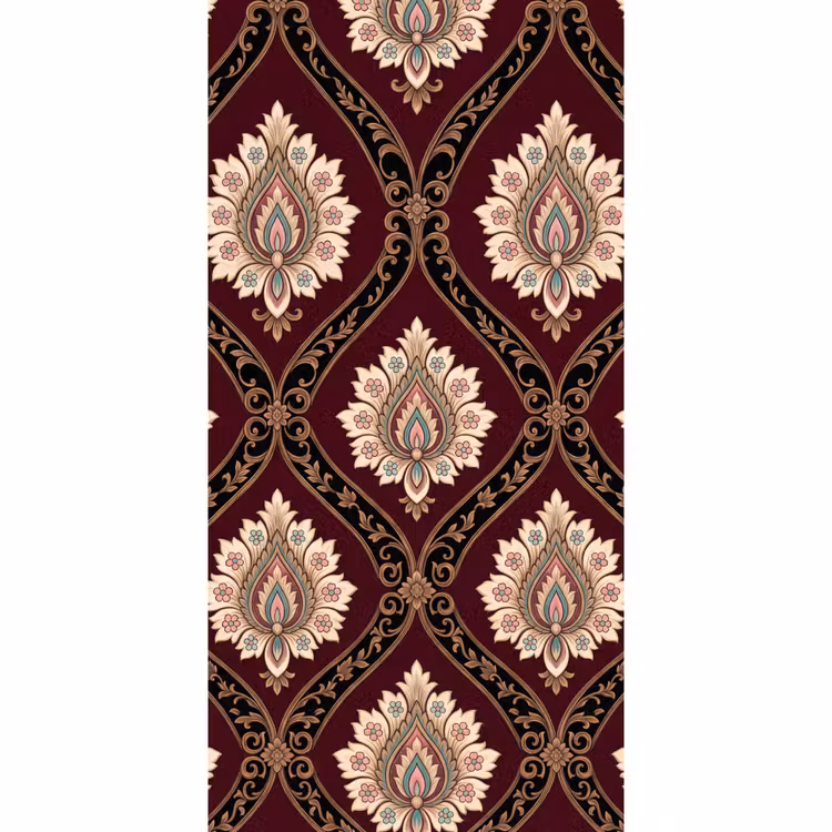 Tapete - Muster – Blumenmotiv – Dekoration – Klassisch – Rot — 2