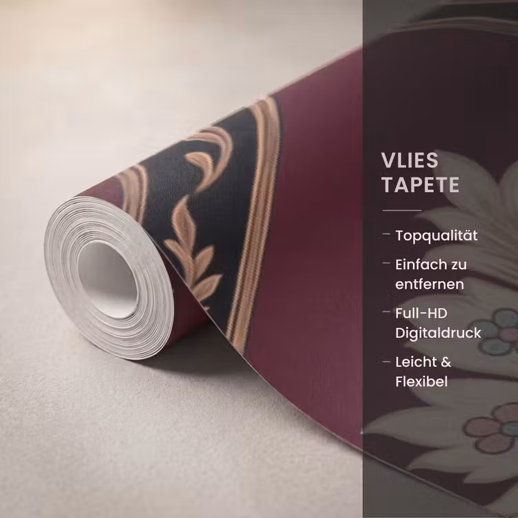 Tapete - Muster – Blumenmotiv – Dekoration – Klassisch – Rot — 3