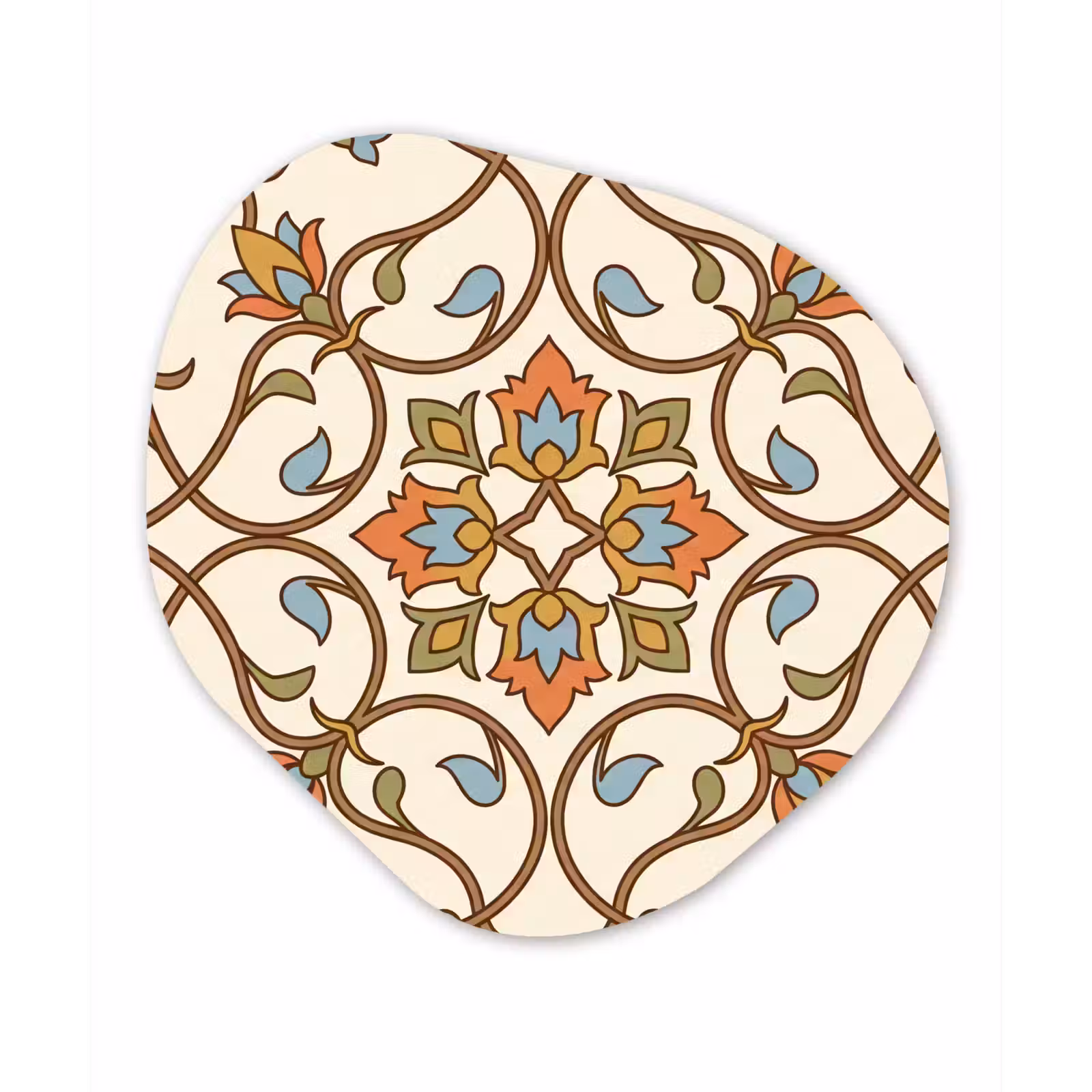 Glasbild Organische Form - Muster – Blumen – Ornament – Bunt — 1