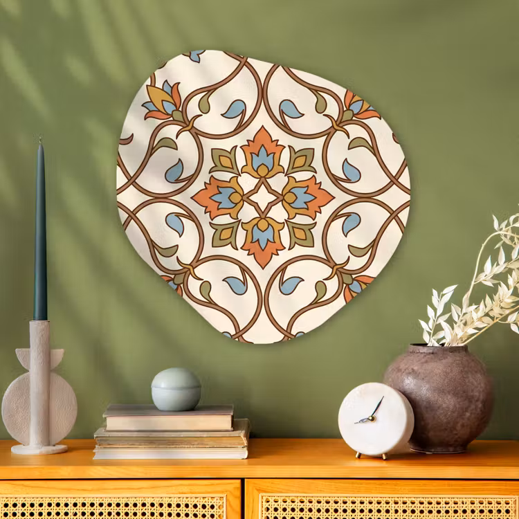 Glasbild Organische Form - Muster – Blumen – Ornament – Bunt — 2