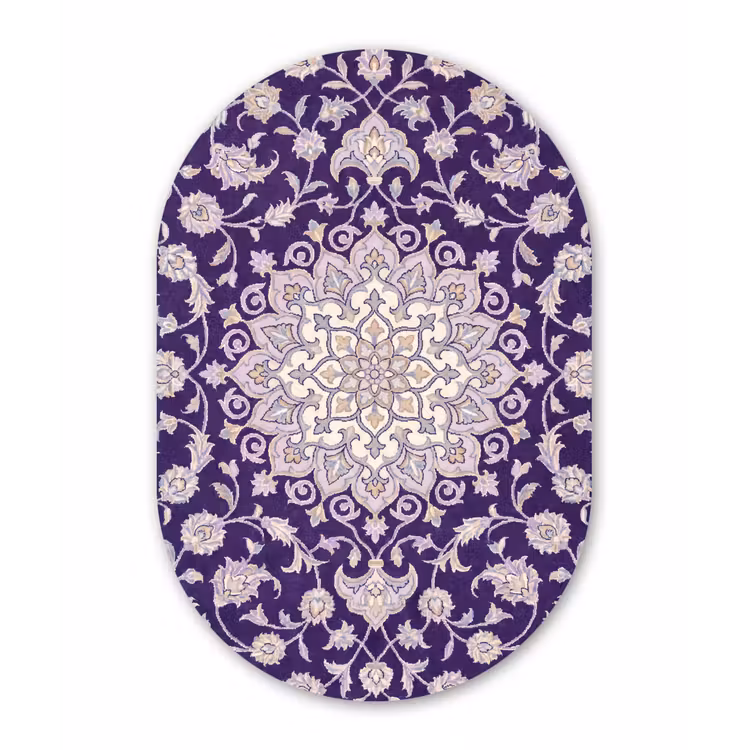 Glasbild Oval - Muster – Medaillon – Orientalisch – Lila – Dekoration — 1
