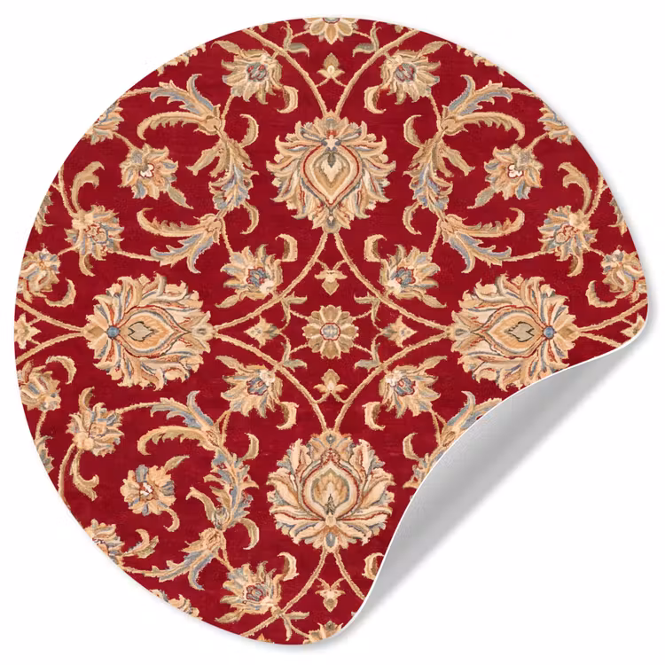 Runde Tapete - Muster – Blume – Klassisch – Orientalisch – Rot — 1