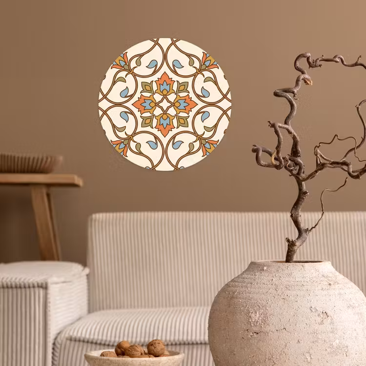 Runde Tapete - Muster – Blumen – Ornament – Bunt — 2