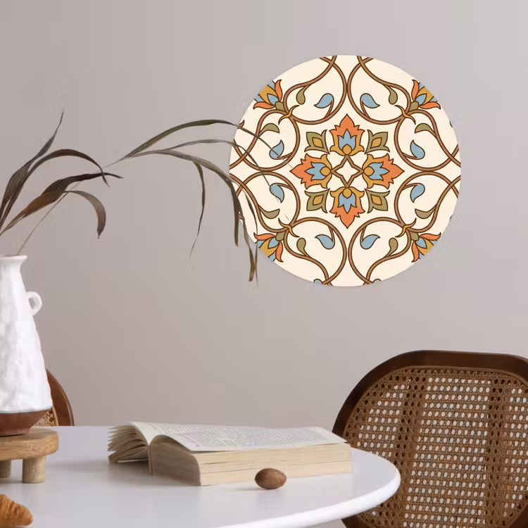 Runde Tapete - Muster – Blumen – Ornament – Bunt — 4