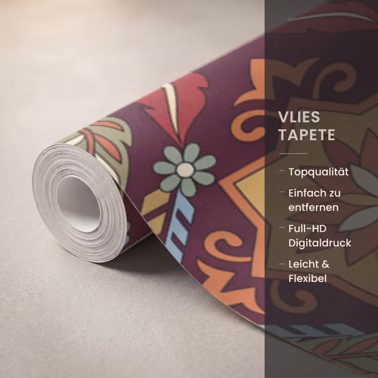 Tapete - Muster – Floral – Geometrisch – Farbenfroh – Dekoration — 3