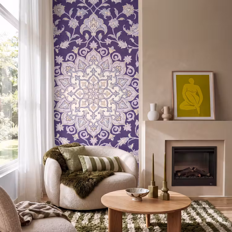 Tapete - Muster – Medaillon – Orientalisch – Lila – Dekoration — 1