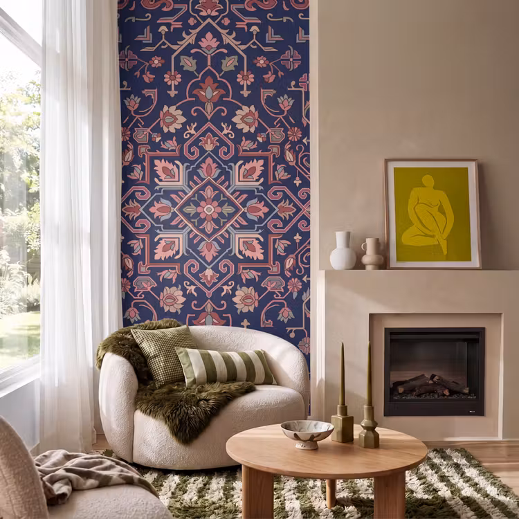 Tapete - Muster – Orientalisch – Blumig – Blau – Klassisch — 1