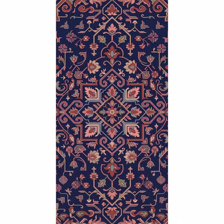 Tapete - Muster – Orientalisch – Blumig – Blau – Klassisch — 2