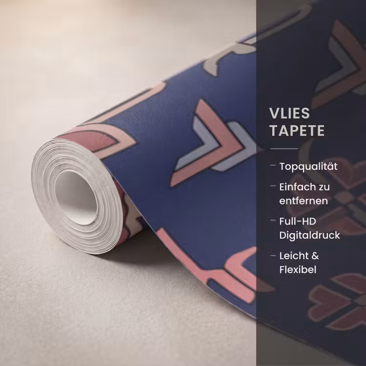 Tapete - Muster – Orientalisch – Blumig – Blau – Klassisch — 3