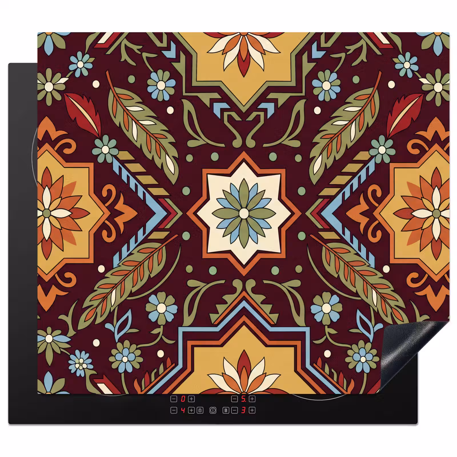 Herdabdeckplatte - Muster – Floral – Geometrisch – Farbenfroh – Dekoration — 1