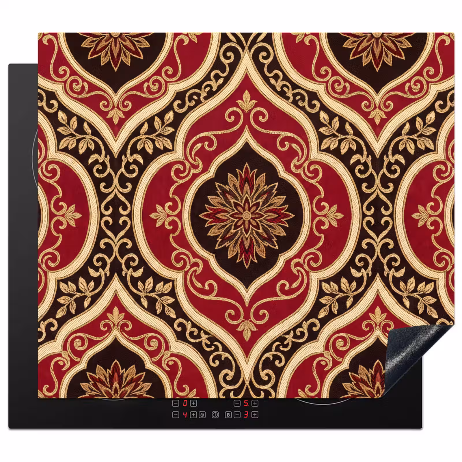 Herdabdeckplatte - Muster – Ornament – Barock – Rot – Gold — 1