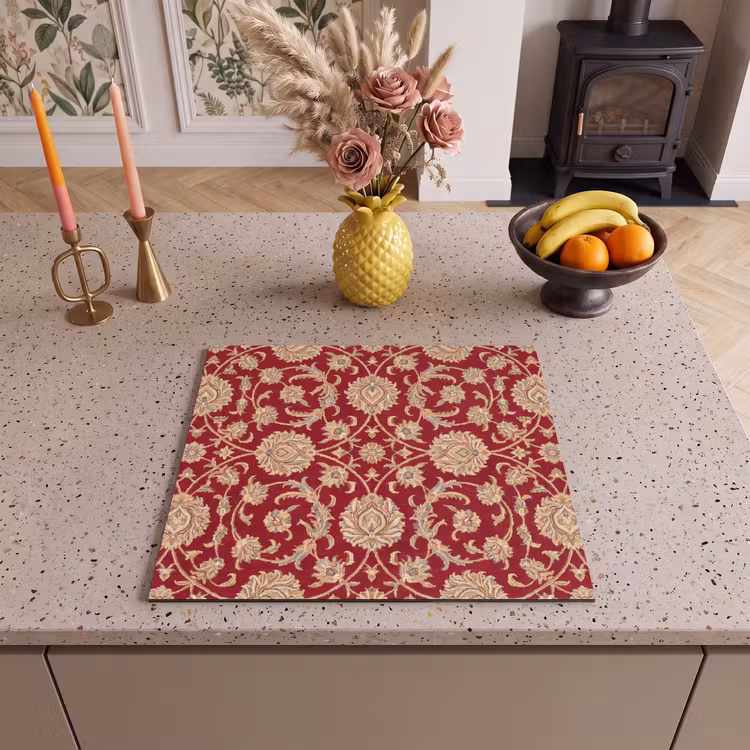 Herdabdeckplatte - Muster – Blume – Klassisch – Orientalisch – Rot — 2