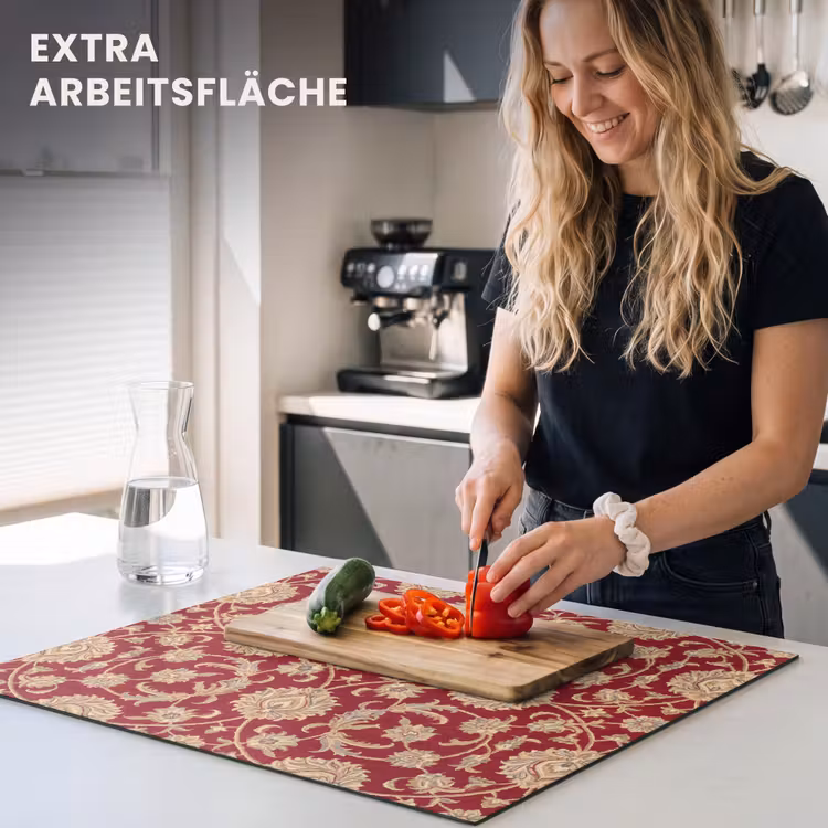 Herdabdeckplatte - Muster – Blume – Klassisch – Orientalisch – Rot — 4