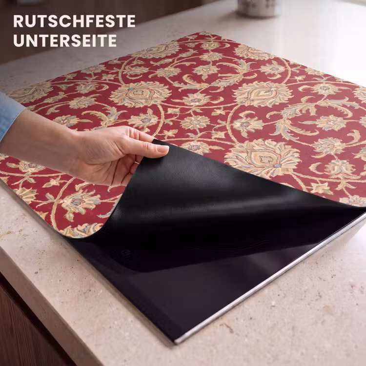 Herdabdeckplatte - Muster – Blume – Klassisch – Orientalisch – Rot — 9
