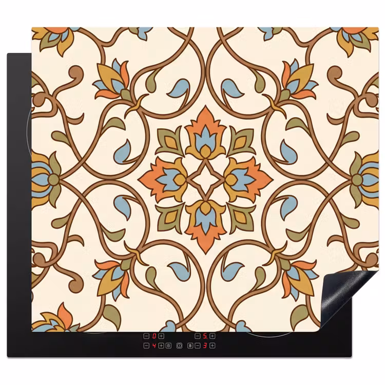 Herdabdeckplatte - Muster – Blumen – Ornament – Bunt — 1