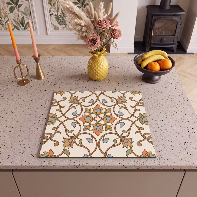 Herdabdeckplatte - Muster – Blumen – Ornament – Bunt — 2