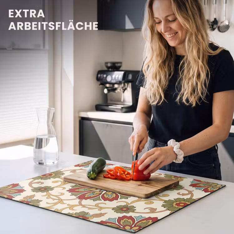 Herdabdeckplatte - Muster – Blumen – Ornament – Klassisch – Farbenfroh — 4