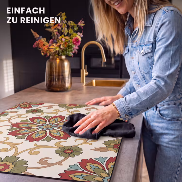 Herdabdeckplatte - Muster – Blumen – Ornament – Klassisch – Farbenfroh — 6