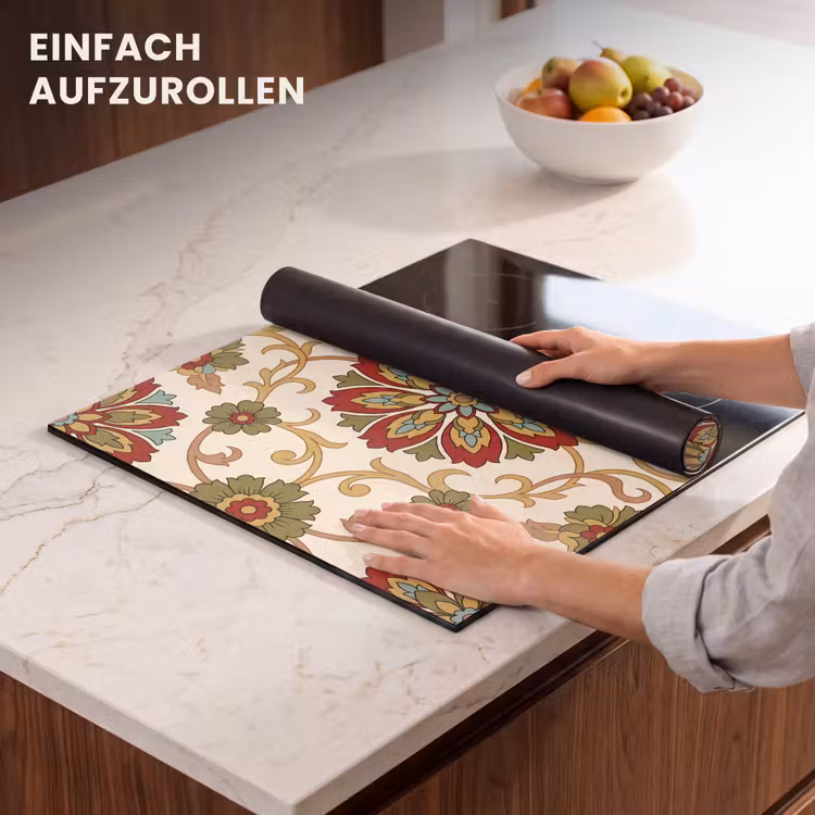 Herdabdeckplatte - Muster – Blumen – Ornament – Klassisch – Farbenfroh — 7