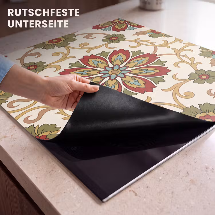 Herdabdeckplatte - Muster – Blumen – Ornament – Klassisch – Farbenfroh — 9