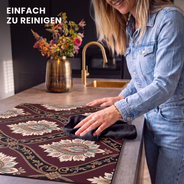 Herdabdeckplatte - Muster – Blumenmotiv – Dekoration – Klassisch – Rot — 6