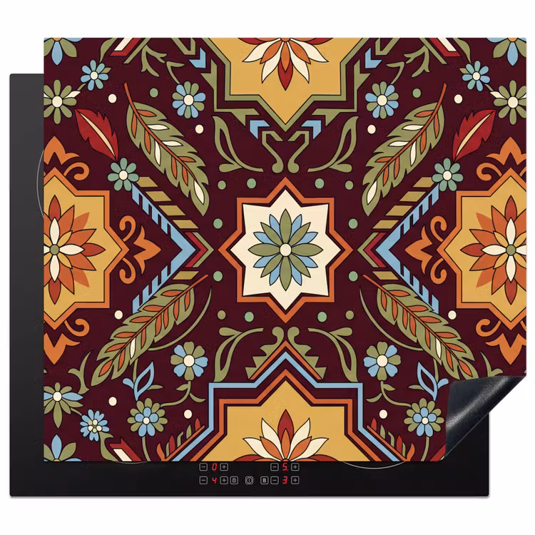 Herdabdeckplatte - Muster – Floral – Geometrisch – Farbenfroh – Dekoration — 1