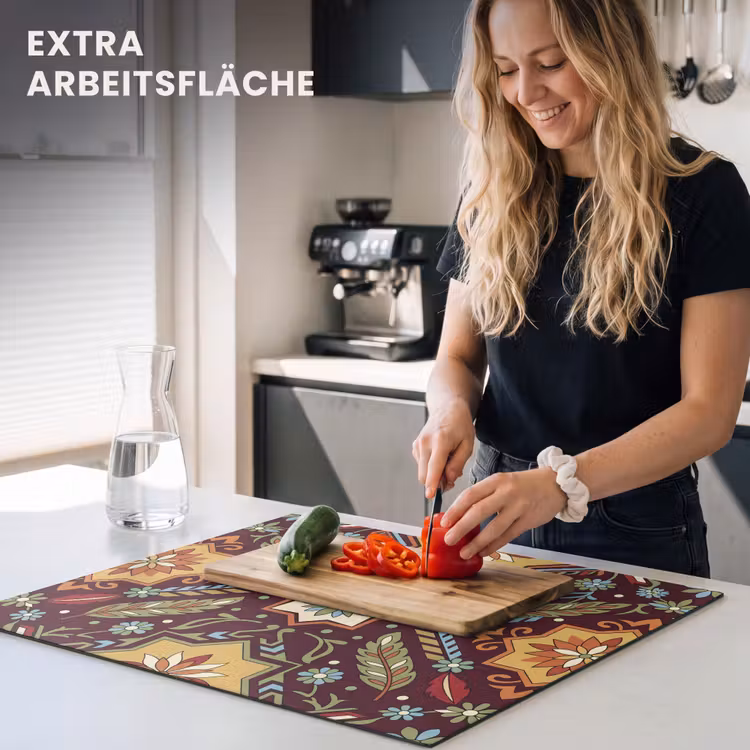 Herdabdeckplatte - Muster – Floral – Geometrisch – Farbenfroh – Dekoration — 4