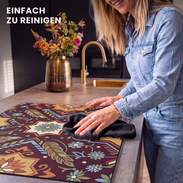 Herdabdeckplatte - Muster – Floral – Geometrisch – Farbenfroh – Dekoration — 6