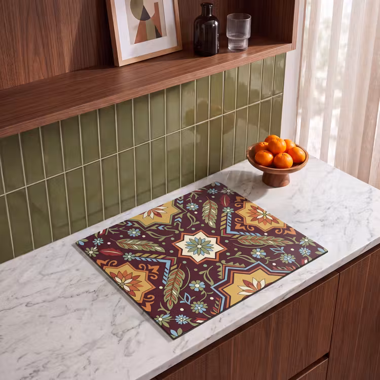 Herdabdeckplatte - Muster – Floral – Geometrisch – Farbenfroh – Dekoration — 8