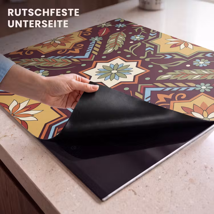Herdabdeckplatte - Muster – Floral – Geometrisch – Farbenfroh – Dekoration — 9