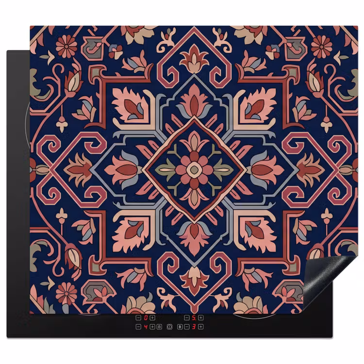 Herdabdeckplatte - Muster – Orientalisch – Blumig – Blau – Klassisch — 1