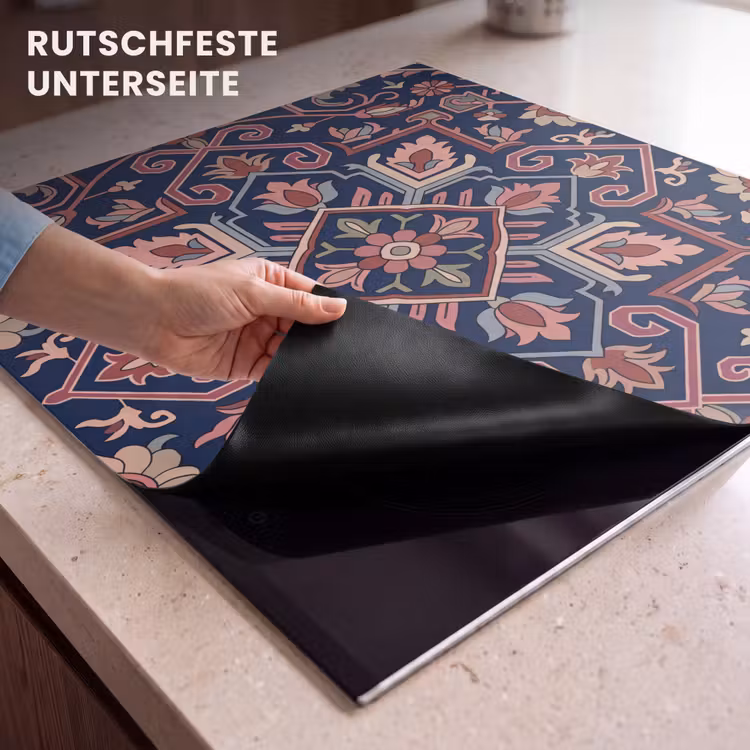 Herdabdeckplatte - Muster – Orientalisch – Blumig – Blau – Klassisch — 9
