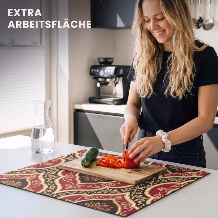 Herdabdeckplatte - Muster – Ornament – Barock – Rot – Gold — 4