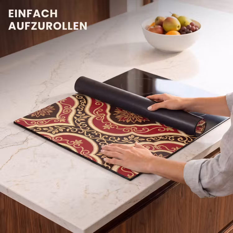 Herdabdeckplatte - Muster – Ornament – Barock – Rot – Gold — 7