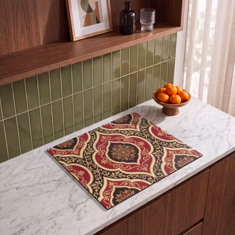 Herdabdeckplatte - Muster – Ornament – Barock – Rot – Gold — 8