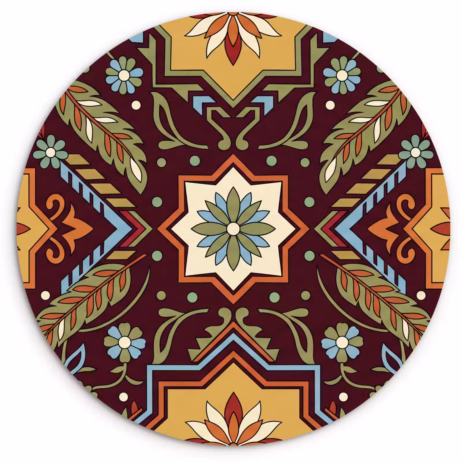 Forexbild Rund - Muster – Floral – Geometrisch – Farbenfroh – Dekoration — 1
