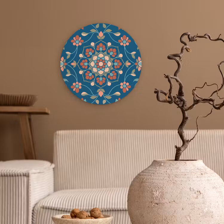 Forexbild Rund - Blumen – Muster – Natur – Ornament – Blau — 2