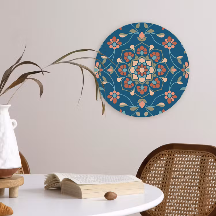 Forexbild Rund - Blumen – Muster – Natur – Ornament – Blau — 4