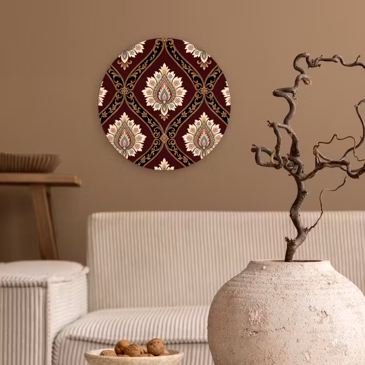 Forexbild Rund - Muster – Blumenmotiv – Dekoration – Klassisch – Rot — 2