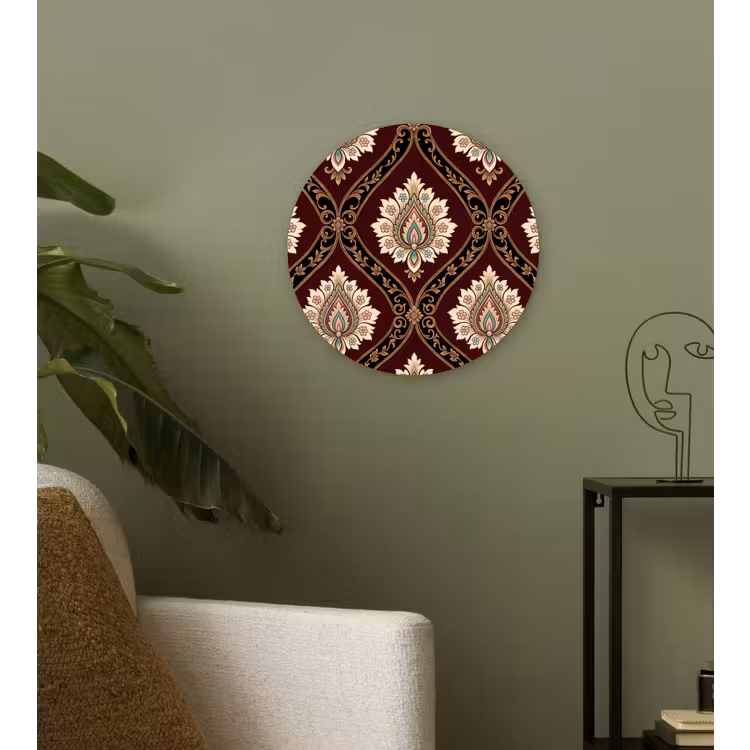 Forexbild Rund - Muster – Blumenmotiv – Dekoration – Klassisch – Rot — 3